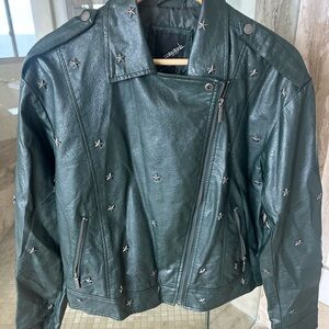 Edgy VEGAN Faux  Leather Awesome Jacket!!